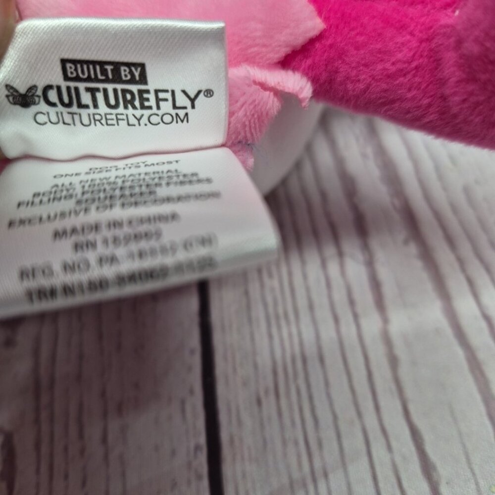 CultureFly Ghost Face Pink Dog Toy Plush Squeaker 9” Limited Edition - Picture 4 of 5